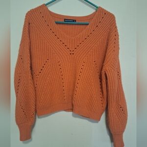 moon & madison V-Neck Orange Sweater